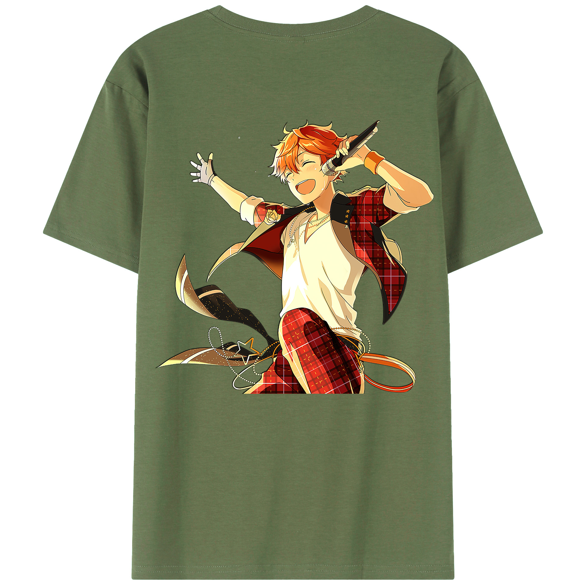 （画像用） あんさんぶるスターズ! Ensemble Stars 綿100％ メンズ半袖Tシャツ（バックプリント） 通気性